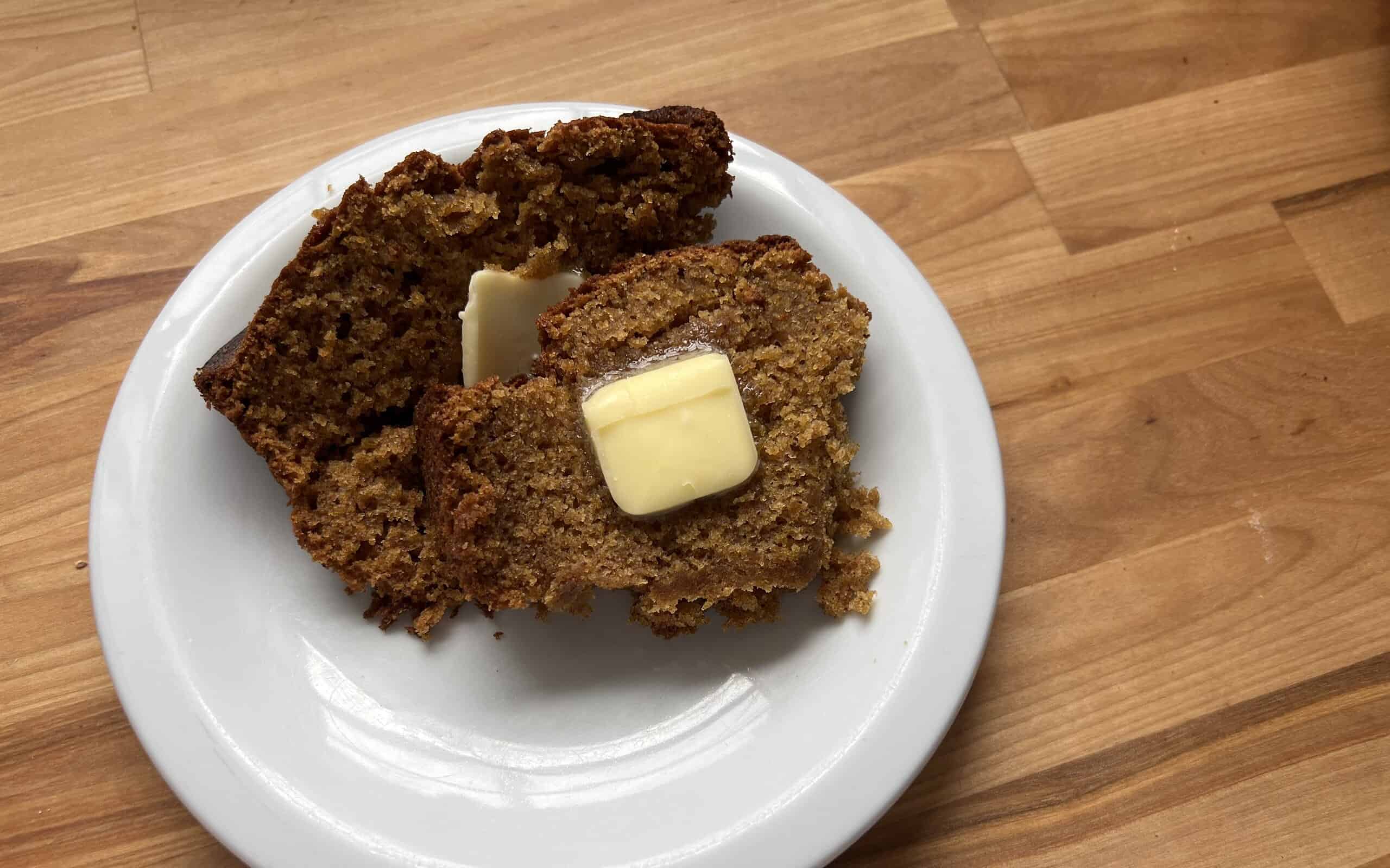 Forkful of Trader Joe's pumpkin slice