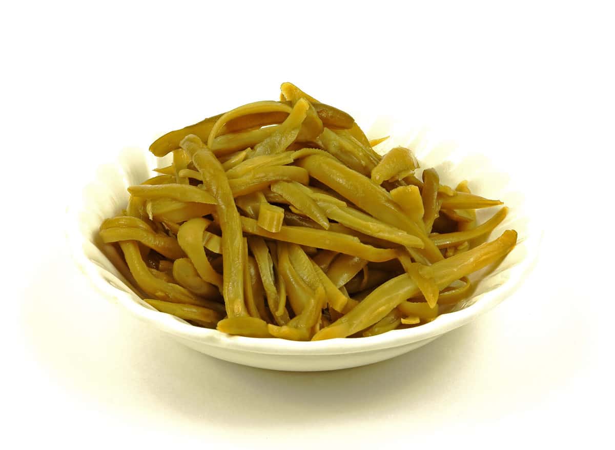 Overhead view green beans