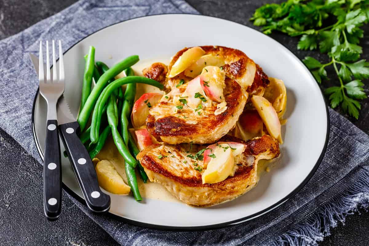 Seared Pork Chops in Apple Cider